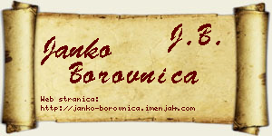 Janko Borovnica vizit kartica